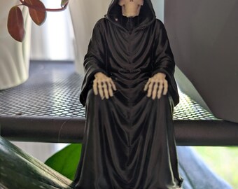 Grim Reaper Shelf Sitter | Gothic Shelf Decor | Skeleton Ledge Sitter | Halloween Decor | Dark Gothic Home Accent