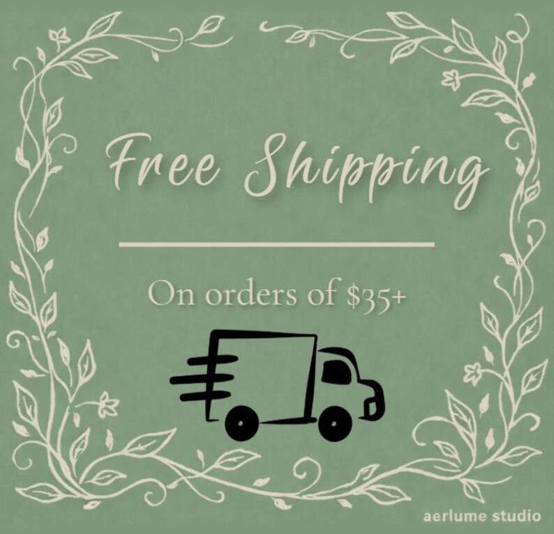 Aerlume Studio free shipping on Etsy orders of $35 or more