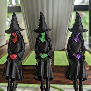 Décoration d'étagère sorcière | Décoration sorcière colorée | Décoration d'étagère Halloween | Accessoire gothique pour la maison | Cadeau pour les amoureux des sorcières | Décoration imprimée en 3D en PLA image 7
