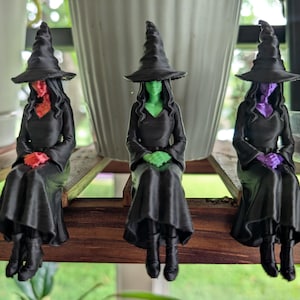 Décoration d'étagère sorcière | Décoration sorcière colorée | Décoration d'étagère Halloween | Accessoire gothique pour la maison | Cadeau pour les amoureux des sorcières | Décoration imprimée en 3D en PLA image 6