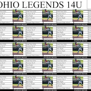 20 Player Roster Template (Excel)