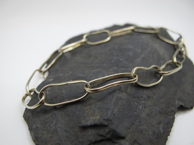 Made to Order Unisex Gift Elegant Man Birthday Gift Big Links Alpaca Artisan Unisex Bracelet Man Handmade Chain Bracelet