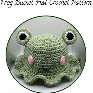 Cute Frog Bucket Hat Crochet PATTERN