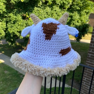 Crochet Cow Bucket Hat