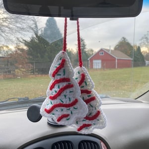 Crochet Little Debbie Weihnachtskuchen inspiriert hängendes Autozubehör