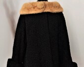 Vintage Astrakhan Jacket, 1950 39 s Jacket, Fox Fur Collar, Vintage Winter Jacket, Winter Wedding Jacket, Fur Jacket