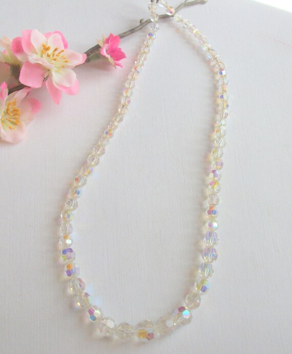 Vintage 1950's Crystal Necklace AB 