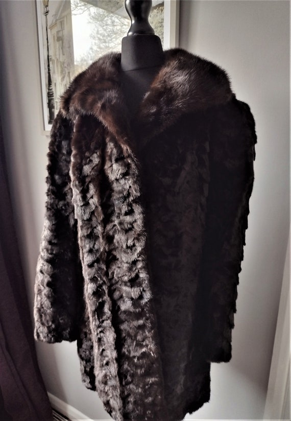 1980s German Mink Fur Coat // Fur Coat with snake ski… Gem