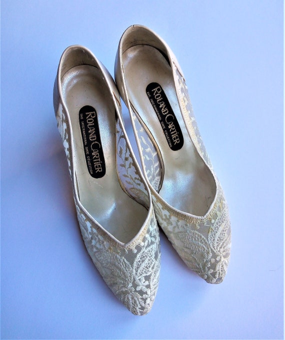 Vintage Roland Cartier Shoes, Leather Shoes, Lace