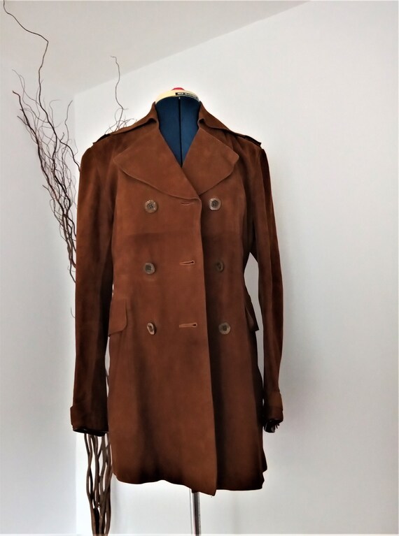 Vintage Harrods Jacket, Brown Suede Jacket, 1970's