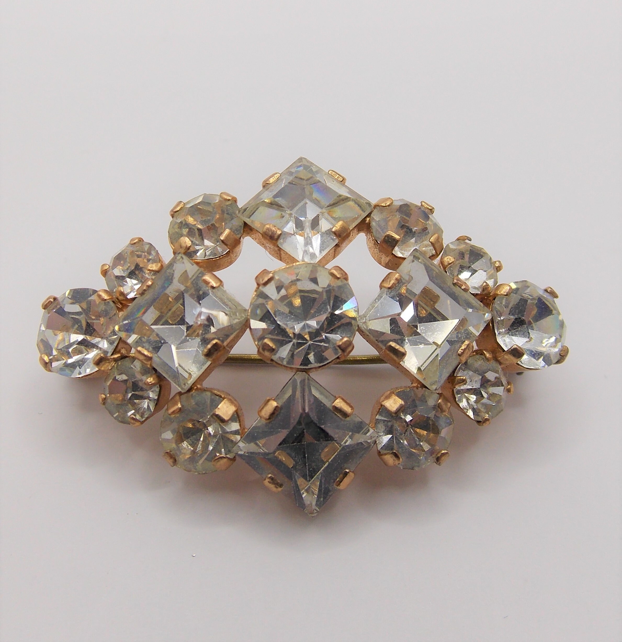 Vintage 1930's Clear Rhinestone Brooch - Etsy