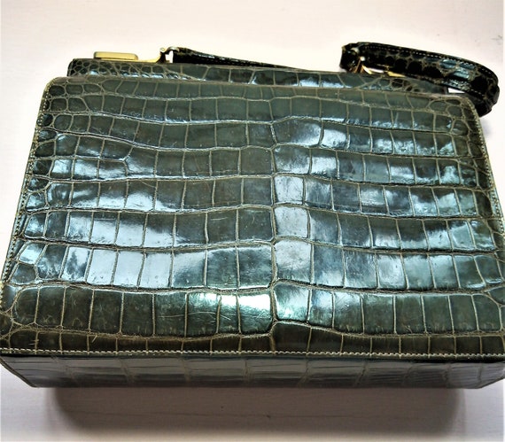 Stunning 1940's Handbag, Crocodile Handbag, Top Ha