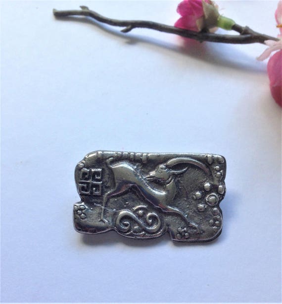 Vintage Silver Brooch, Artisan Brooch, 1930's Broo