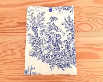 Etui Kindle en toile de Jouy pour Paperwhite 6,8 po. - Couverture de livre protectrice matelassée, cadeau pour amateur de lecture
