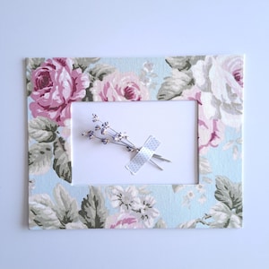 Green Floral Photo Frame Mat – Handmade Fabric Photo Mat Board - Fabric Mat for Framing