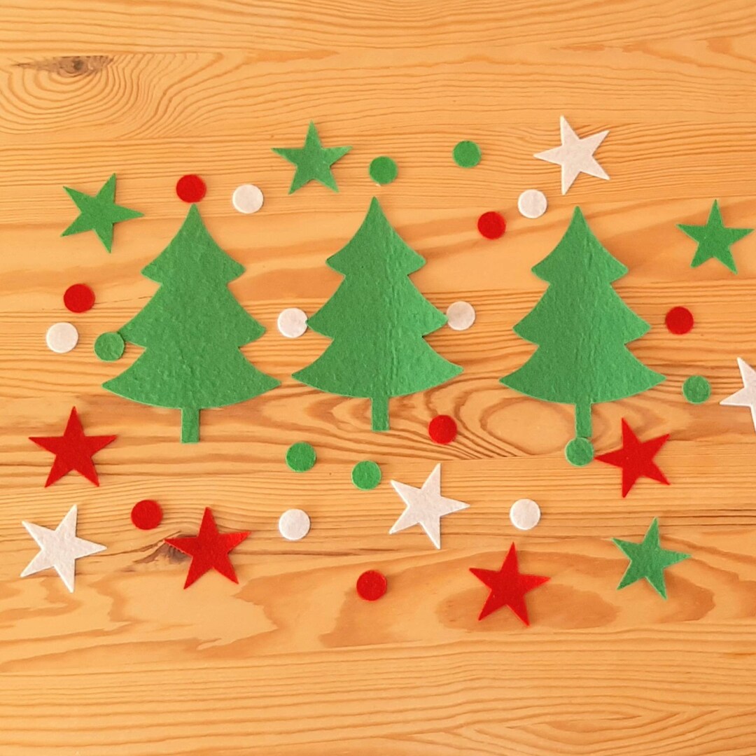 Felt Christmas Tree Craft Pack 60 Pcs Large Christmas Tree Etsy