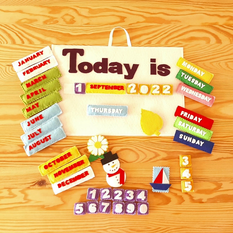 Felt Calendar My First Calendar Learning Dates Etsy