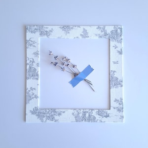 Gray Fabric Frame Mat – Toile de Jouy Cotton Fabric Photo Mat Board - Countryside Home Decor