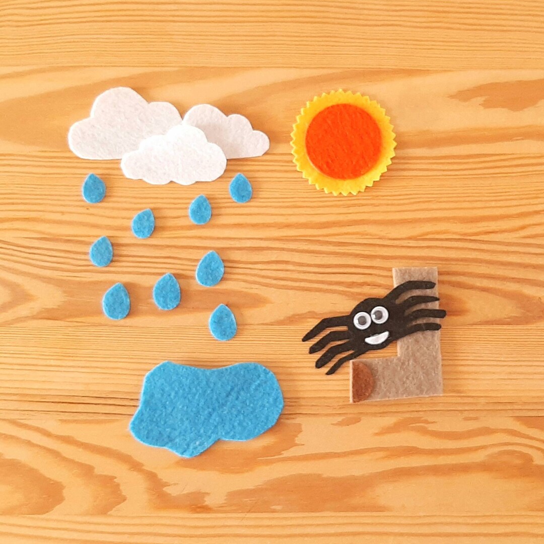 Itsy Bitsy Spider Felt Story Set Flannel Board Felt Pieces - Etsy