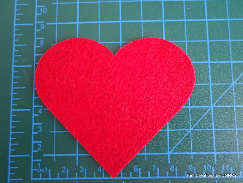 Die Cut Felt Hearts Felt Heart Shape Red Heart Appliques Etsy