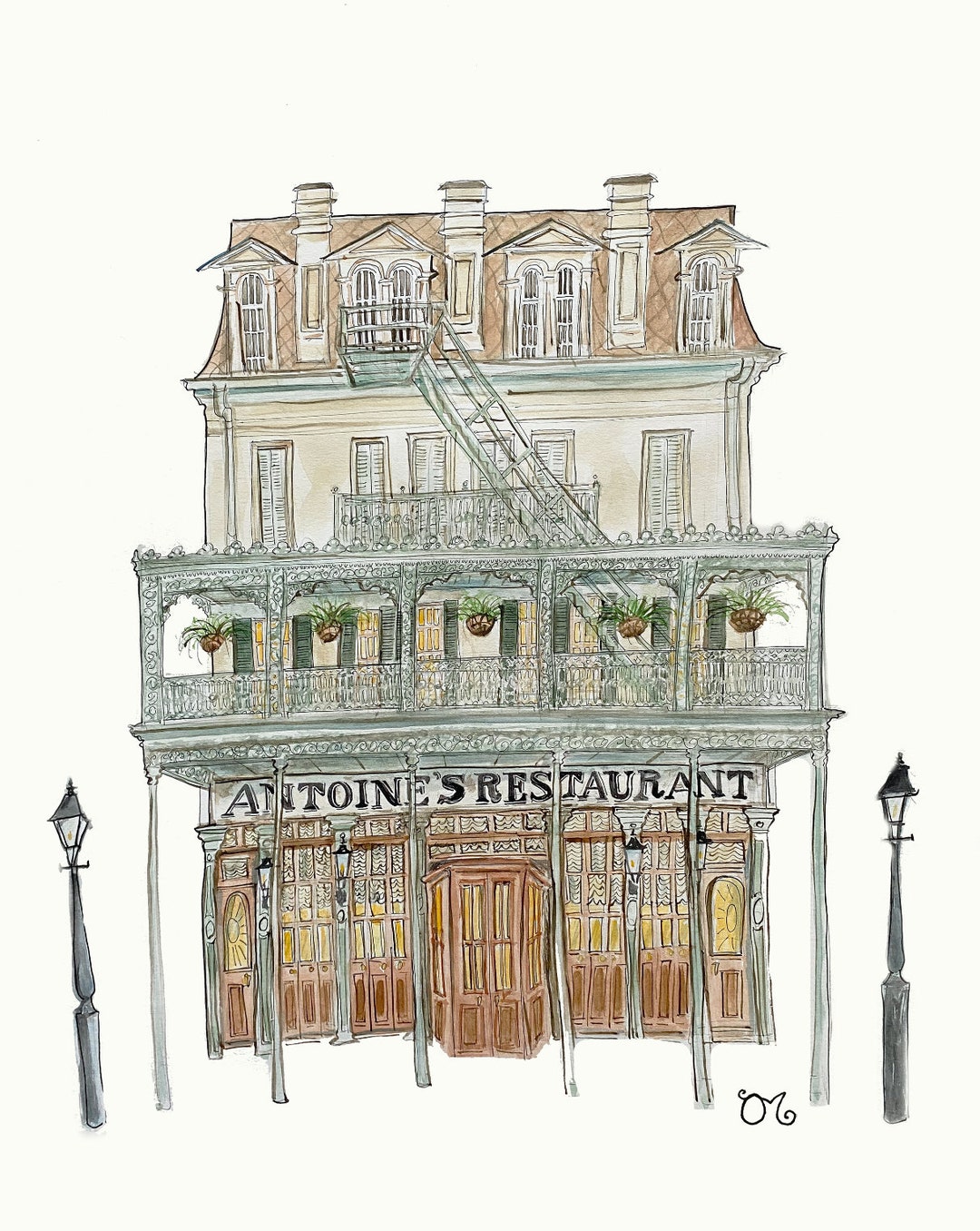 Antoine's New Orleans Watercolor Giclée Print New Orleans French