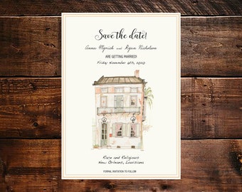Semi-Custom New Orleans Watercolor Save the date