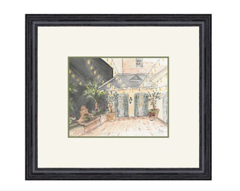 Bourbon Orleans Courtyard New Orleans Giclée Print- Hidden Bourbon Street Print