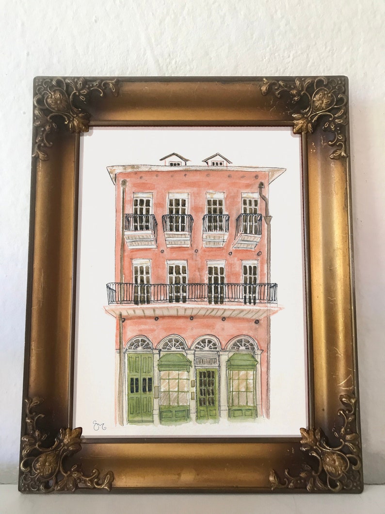 New Orleans French Quarter Architecture Watercolor Giclee Print Pharmacy Museum image 3
