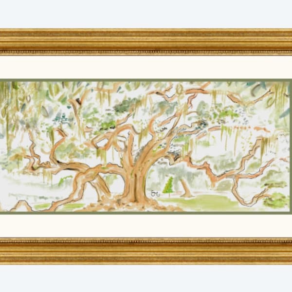 Tree of Life/ Audubon Park/ Live Oak watercolor giclée fine art print