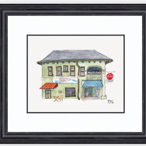 THE BOOT- Restaurant and Pub Bar New Orleans -- Watercolor Giclée Print - Tulane Loyola Art