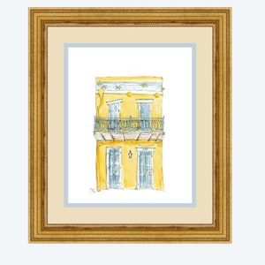 Hello Yellow French Quarter Watercolor Giclée Print