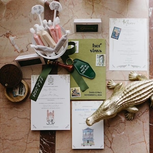 Custom New Orleans *Watercolor Wedding Suite* - NOLA Wedding Stationary- Price TBD- Southern Wedding Invitations