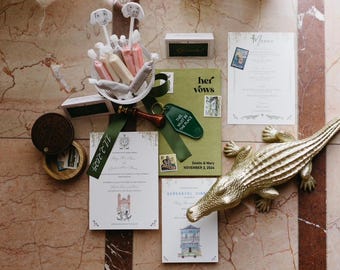 Custom New Orleans *Watercolor Wedding Suite* - NOLA Wedding Stationary- Price TBD- Southern Wedding Invitations
