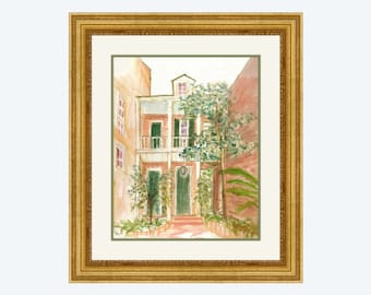 A Courtyard in New Orleans/ Chateau Lemoyne Fine Art watercolor Giclée print