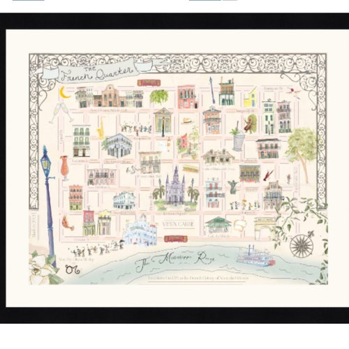 Magical Watercolor Map of the French buy Quarter- Giclée Print- New Orleans Map