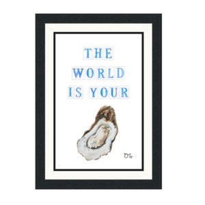 The World is your Oyster New Orleans Street Tiles Watercolor Giclée Print- New Orleans Art- Gift