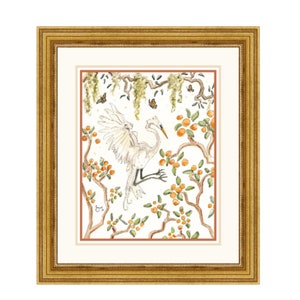 Egret Vignette (Satsuma Song) Giclée Watercolor Print