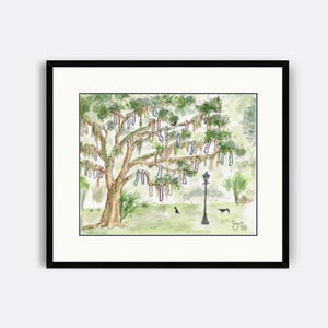 Mardi Gras Oak-- New Orleans Painting Giclée Print