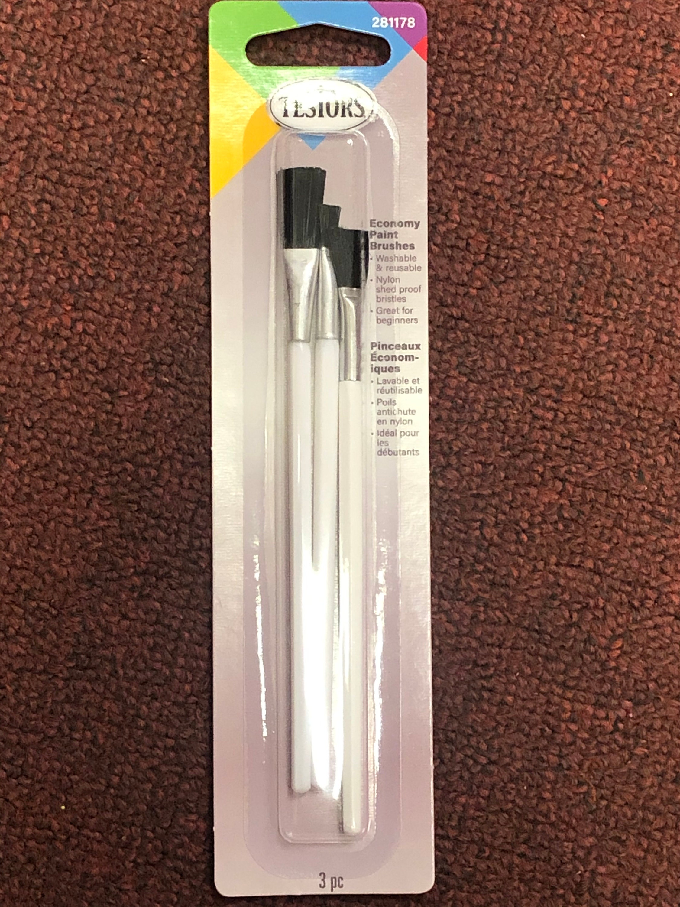 Testors 3 Paint Brushes Nylon Shed Proof Bristles 281178 Etsy