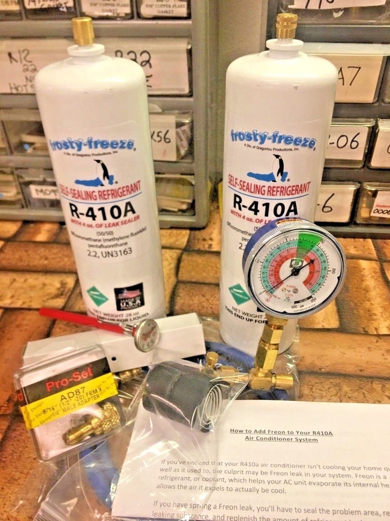 R410 Refrigerant With Self Sealing Leak Stop Kit R410a R 410 R 410a Central Air Conditioners Home Garden