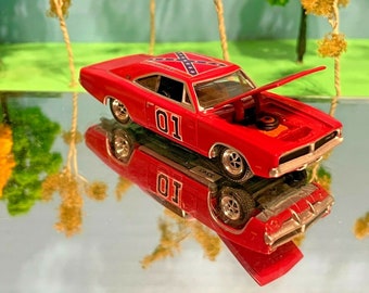 Vintage Charger General Lee Dukes of Hazzard  Hot Rod Wooden Puzzle  Car Toy NEW 