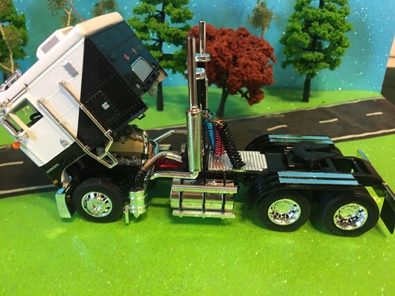 Dcp 1 64 Black White Kenworth K 100 Cabover Flat Top Semi Tractor Custom