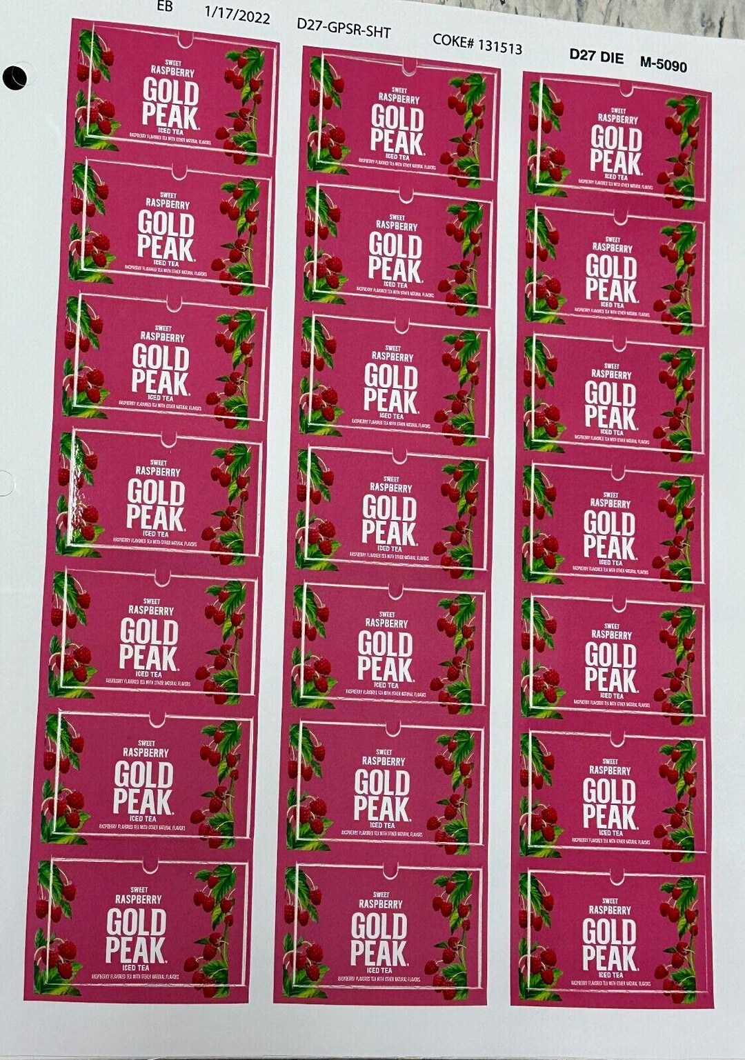 Decal Gold Peak Raspberry VTT 21/SHEET D27-GPTR-2 - Etsy