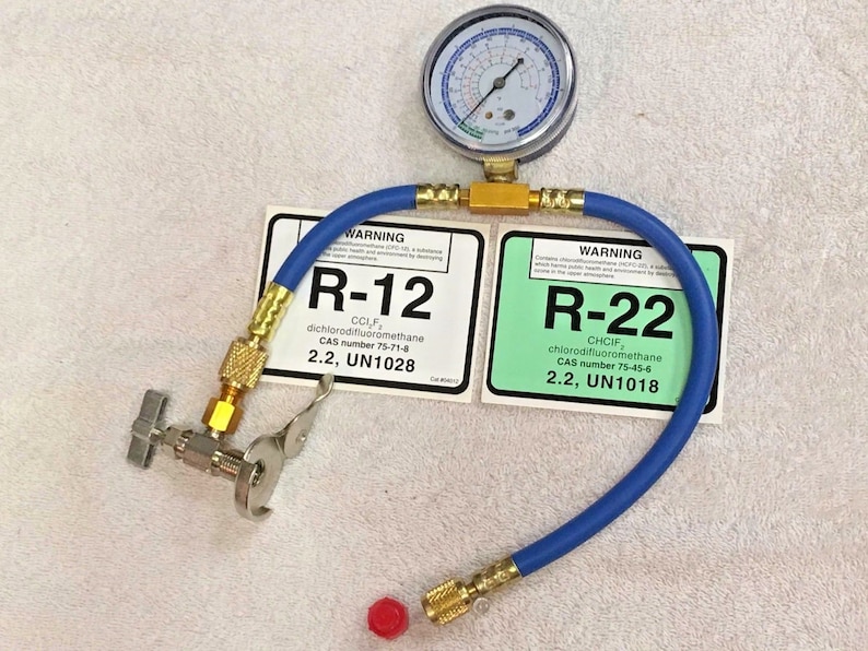 R12 R22 REFRIGERANT RECHARGE CAN TAPPER HOSE KIT~NEW AND IMPROVED SEALS