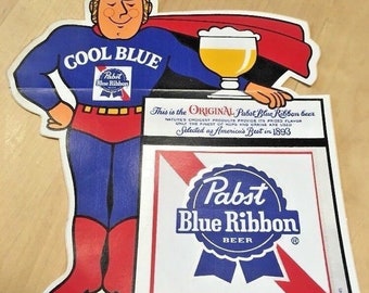 Pabst Blue Ribbon Beer, Cool Blue, Sticker, Americas Best In 1893, Large 7" X 6"