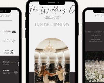 IT GIRL Mobile Wedding Itinerary Template, Edit on Canva, Wedding Guide, Editable Template Wedding Planner Digital Template Digital Download