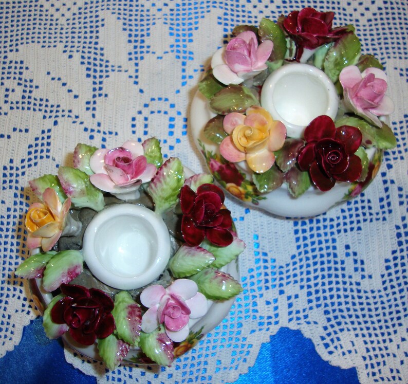 Royal Albert Old Country Roses FLORAL CANDLE HOLDER Vintage Etsy