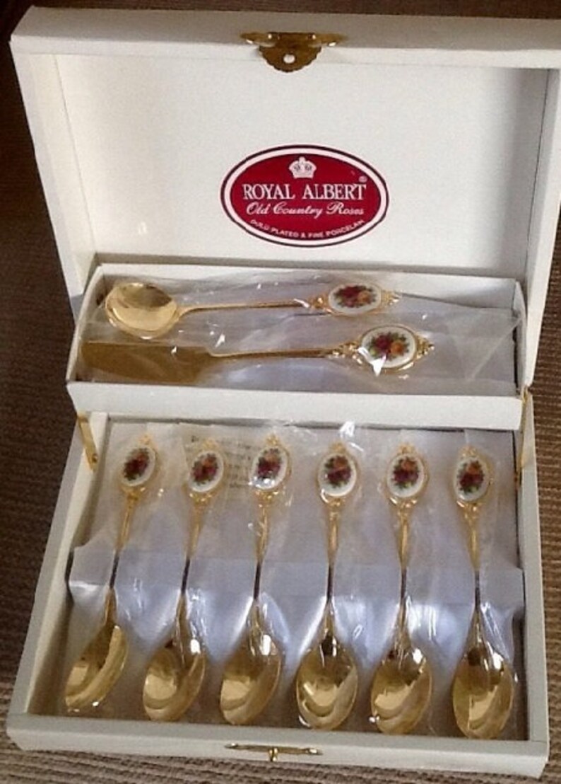 Vintage Royal Albert Old Country Roses Tea Spoons Butter Etsy