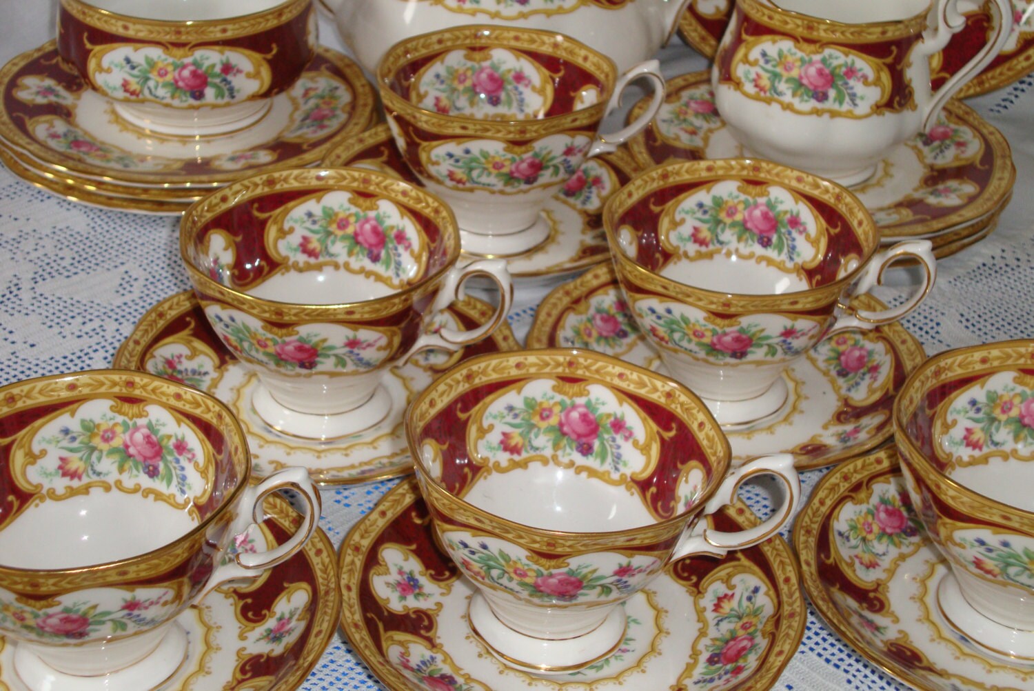Exquisite Royal Albert Lady Hamilton Tea Set 22 Pieces Ideal Etsy