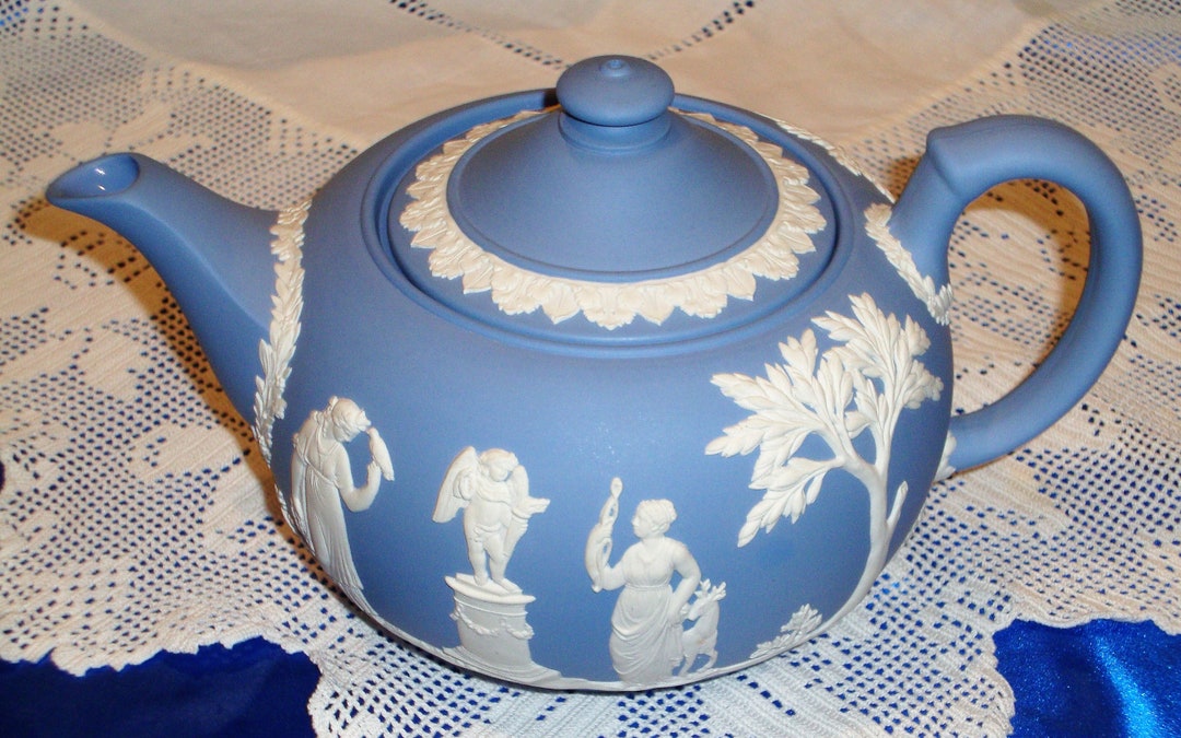 WEDGWOOD JASPERWARE Teapot Jasper Ware Etsy